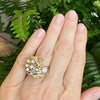Mid Century 14K Gold Diamond Cocktail Ring