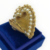 Vintage 14K Yellow Gold and Pearl Large Heart Shape Locket Pendant