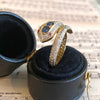 18K Gold Sapphire Diamond and Ruby Snake Ring