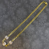 Vintage 18K Gold Diamond Stations Curb Link Chain Necklace