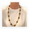 Vintage Tiger's Eye Quartz and 18K Yellow Gold Large Links Necklace