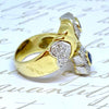 Vintage 18K Gold Sapphire and Diamond Hearts Ring