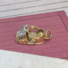 Vintage 14K Yellow Gold and Diamond Baby Shoe Charm Pendant