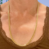 Vintage 14K Yellow Gold 24 Inch Curb Link Chain Necklace