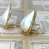 Vintage 14K Yellow Gold Mabe Pearl Earrings