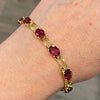 Vintage 14K Yellow Gold Rhodolite Garnet Bracelet