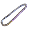 14K White Gold Multi Color Sapphire Tennis Bracelet