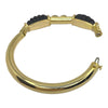 Vintage 14K Yellow Gold Tiger's Eye and Diamond Bangle Bracelet