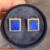 Vintage 14K Yellow Gold Lapis Lazuli Earrings