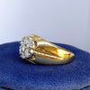 Vintage 14K Gold Seven Stone Diamond Cluster Ring Size 9.75