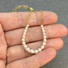 Vintage 14K Yellow Gold Pearl Horseshoe Paperclip Chain Necklace