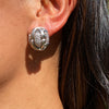 Leva Pave Diamond Satin Finish 18K White Gold Earrings