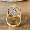Vintage Ming's Hawaii 14K Yellow Gold Large Lavender Jade Ring