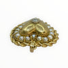 Vintage 14K Yellow Gold and Pearl Large Heart Shape Locket Pendant
