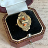 Victorian 14K Yellow Gold Coral and Enamel Ring