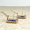 Vintage 14K Yellow Gold Lapis Lazuli Earrings