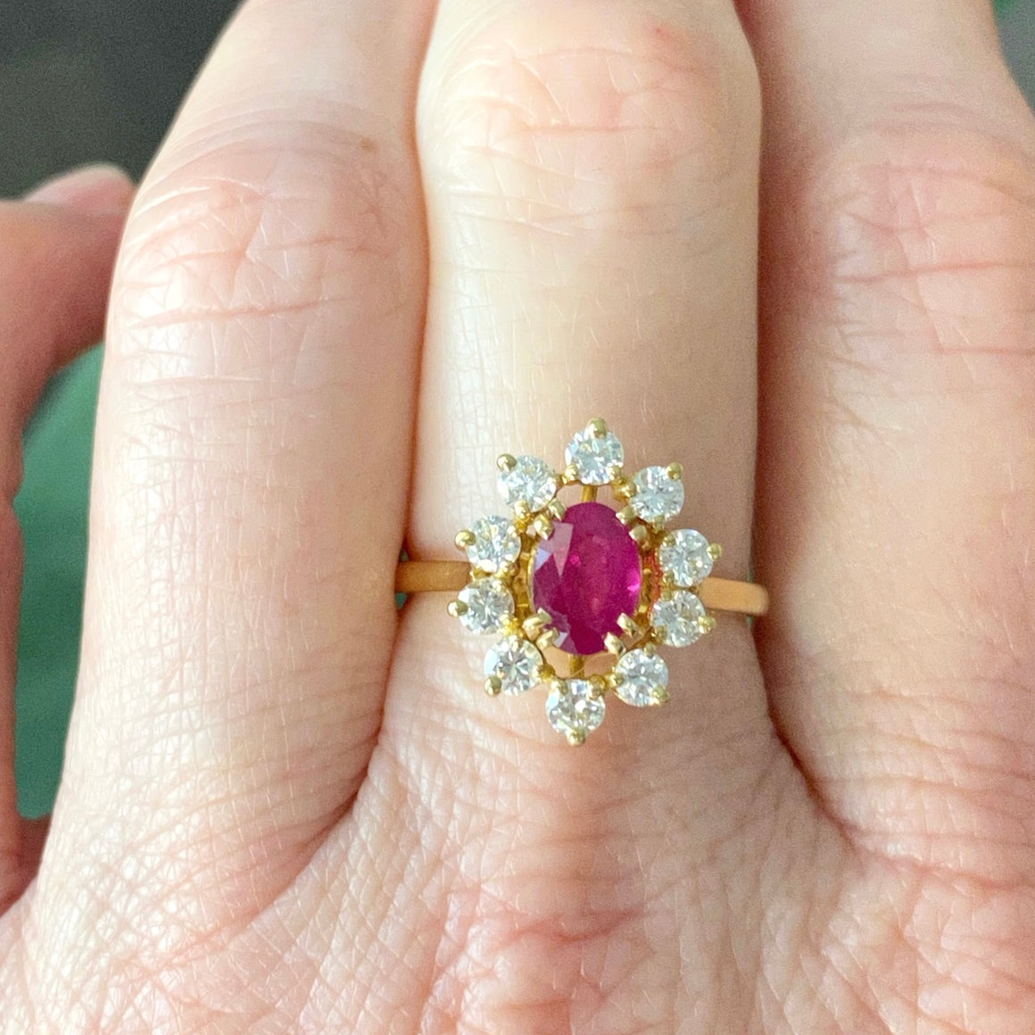Vintage French GIA Certified Burma Ruby and Diamond Ring