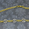 Vintage 18K Gold Diamond Stations Curb Link Chain Necklace
