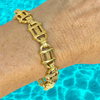 18K Yellow Gold Stylized Solid Links Bracelet