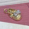 Vintage 14K Yellow Gold and Diamond Baby Shoe Charm Pendant