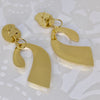 Vintage 14K Yellow Gold Large Abstract Dangle Earrings