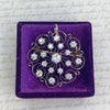 Antique Platinum & 14K Gold Diamond Scroll Pendant Brooch