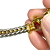 Vintage La Pepita Platinum 18K Gold Wheat Chain Diamond Bracelet