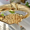 14K Yellow Gold Art Nouveau Style Hinged Bangle Bracelet