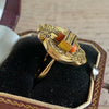 Victorian 14K Yellow Gold Coral and Enamel Ring