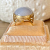 Vintage Ming's Hawaii 14K Yellow Gold Large Lavender Jade Ring