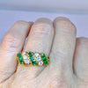 Vintage 18K Yellow Gold Emerald & Diamond Ring