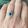 Vintage Platinum Sapphire and Diamond Engagement Ring