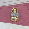 Vintage 14K Yellow Gold and Diamond Baby Shoe Charm Pendant