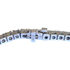 14K White Gold Multi Color Sapphire Tennis Bracelet