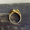 Vintage 14K Yellow Gold Stylish Diamond Ribbon Ring