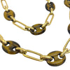 Vintage Tiger's Eye Quartz and 18K Yellow Gold Large Links Necklace