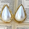 Vintage 14K Yellow Gold Mabe Pearl Earrings