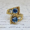 Vintage 14K Gold Sapphire and Diamond Ring