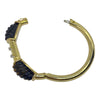 Vintage 14K Yellow Gold Tiger's Eye and Diamond Bangle Bracelet