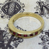 Vintage 14K Yellow Gold Ruby and Diamond Band Ring