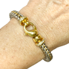 Vintage La Pepita Platinum 18K Gold Wheat Chain Diamond Bracelet