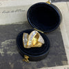 Vintage 14K Yellow Gold Stylish Diamond Ribbon Ring