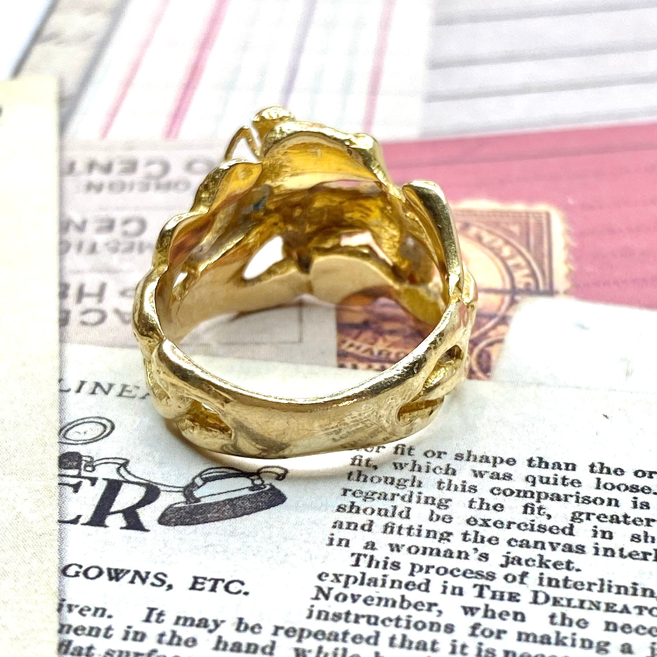 Vintage 14K Yellow Gold Zodiac Sagittarius Ring - HIGH KARAT LLC