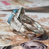 Vintage Platinum Aquamarine & Diamond Ring