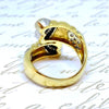 Vintage 18K Gold Sapphire and Diamond Hearts Ring