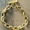 Vintage 18K Yellow Gold Marquise Links Toggle Bracelet