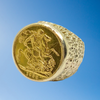 Vintage 1928 Sovereign Gold Coin and 14K Yellow Gold Ring Size 10