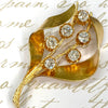 Vintage TEBON Sweden 18K Gold 3.2 Carats of Diamonds Brooch