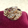 Victorian 14K Rose Gold Triple Snake Ring Size 10
