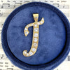 Vintage Letter "T" Diamond Set Large Pendant